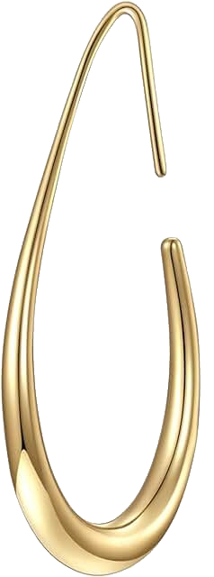 Professional 14k Gold/White Gold Plated Teardrop Hoop Earrings: Glam Statement Jewelry