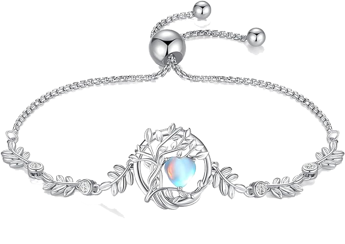 FANCIME Love Day Bracelet - Sterling Silver Tree of Life Birthstone Charm Bracelet, a Radiant Tribute to Motherhood and Timeless Love